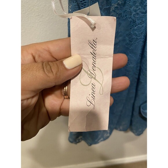 Y2K Linea Donatella Womens Lace Babydoll & Thong Lingerie Set, Deep Teal Sz S - Picture 10 of 11